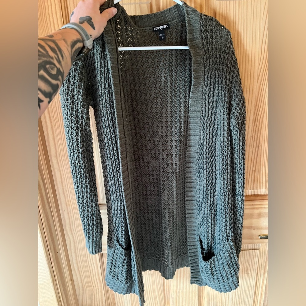 Express Army green cardigan size Small